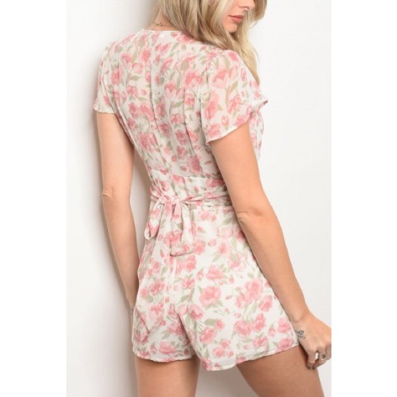 *LAST ONE!* Romantic Pink Floral Romper - Picture 3 of 5